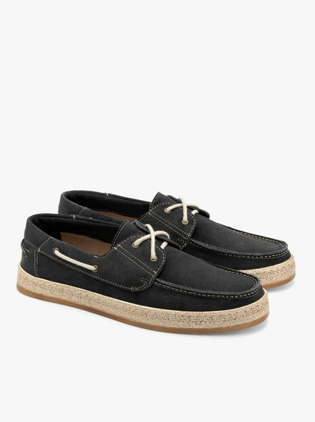 Dunkelgraue Velours-Herrenhalbschuhe mit Zierschnürung