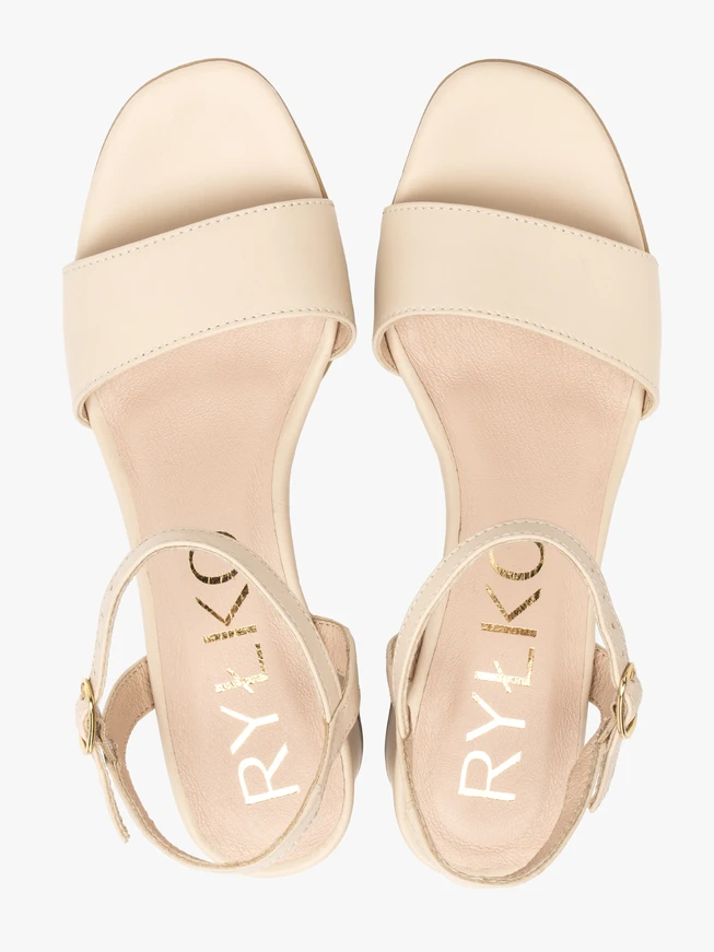 Classic cream heeled sandals