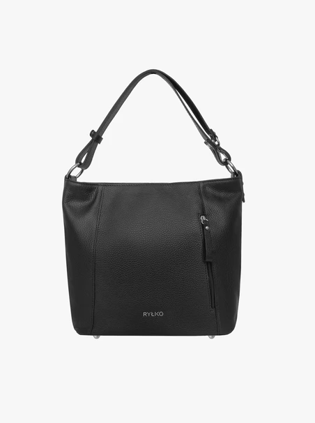 Große schwarze Shopper-Tasche mit Reißverschluss