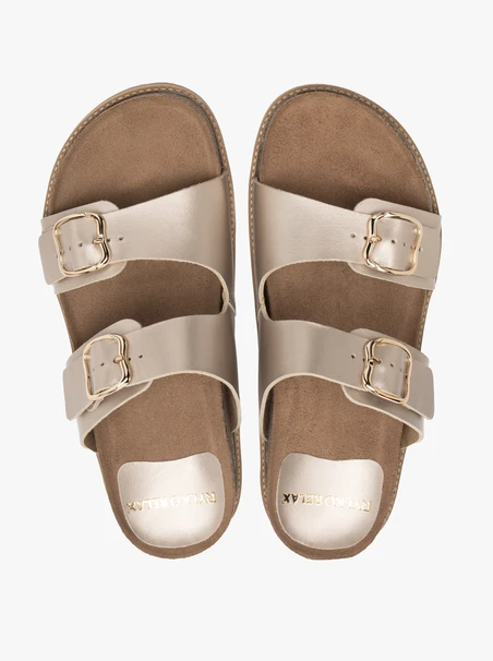 Flache Damen-Flip-Flops in Platin