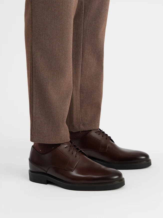 Dunkelbraune Herren Schnürhalbschuhe