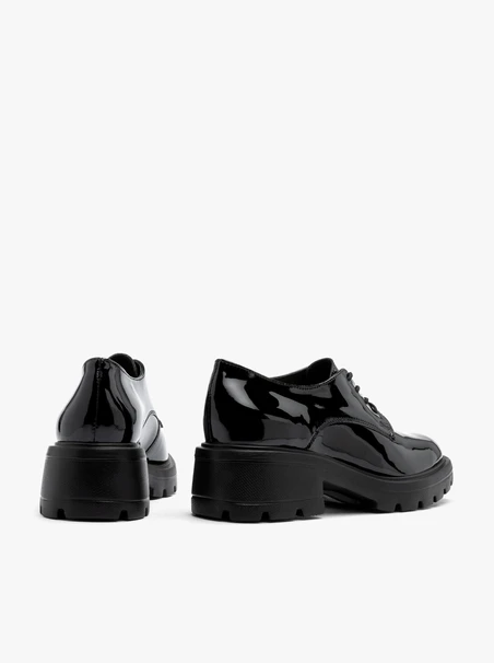 Patent women’s loafers with chunky sole