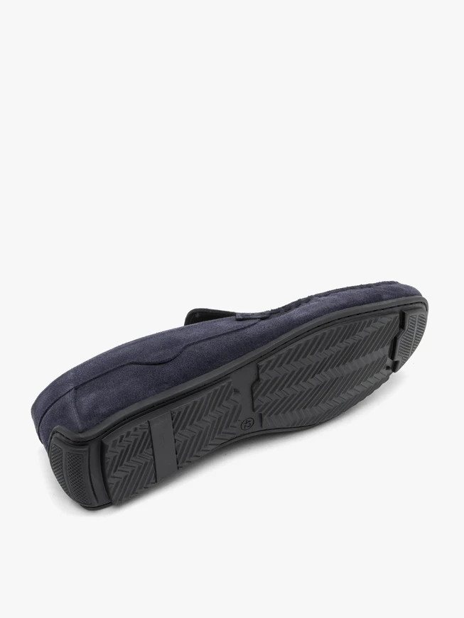 Marineblaue Mokassins für Herren mit Ziernähten