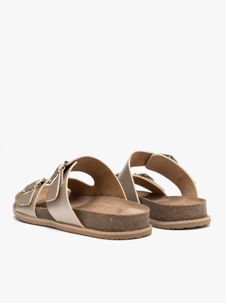 Flache Damen-Flip-Flops in Platin