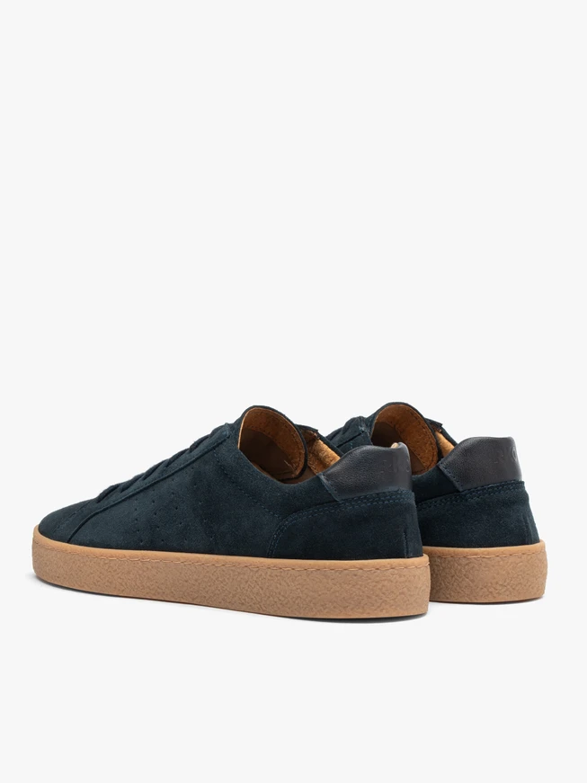 Marineblaue Turnschuhe für Männer mit beiger Sohle