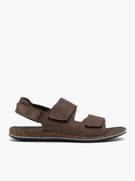 Grau-braune Herren-Klettverschluss-Sandalen