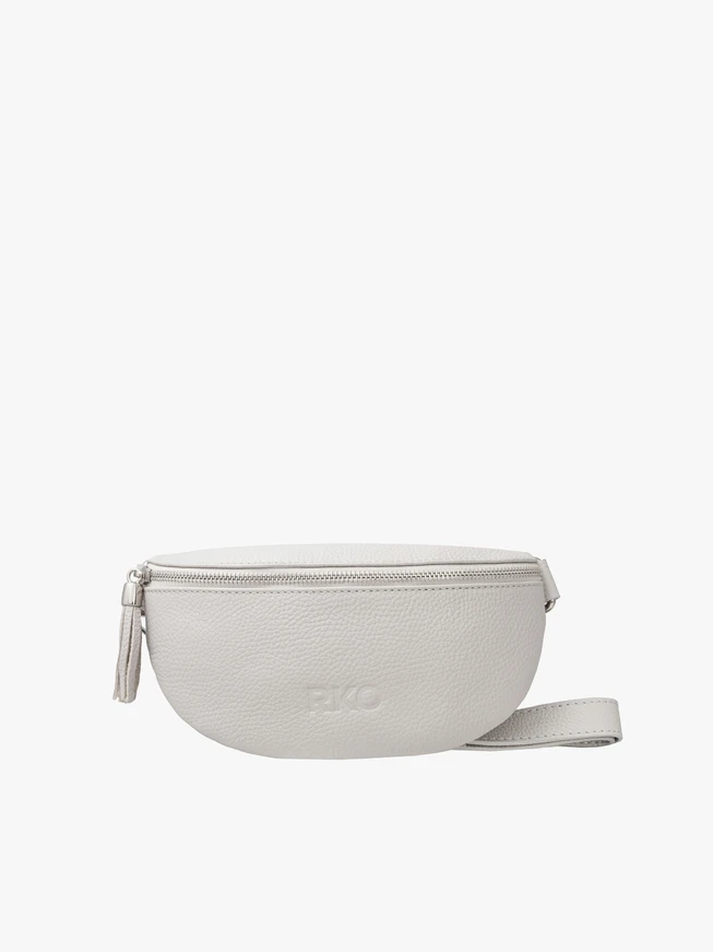 Hellgraue Nierentasche mit Quaste