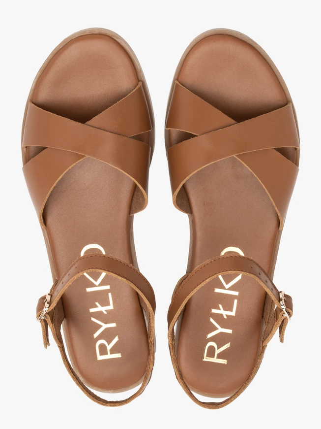 Light brown flat women’s sandals