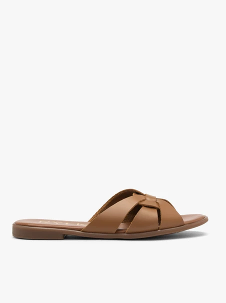 Hellbraune karierte Damen-Flip-Flops
