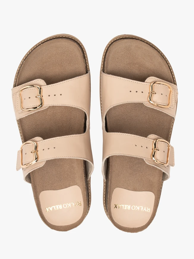 Flache Damen-Flip-Flops in Beige