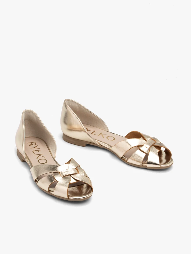 Flache Damen-Ballerinas aus Platin