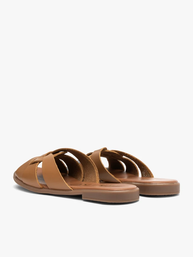 Hellbraune karierte Damen-Flip-Flops