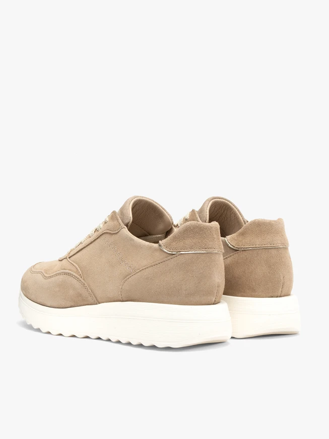 Velvet sporty shoes with white sole