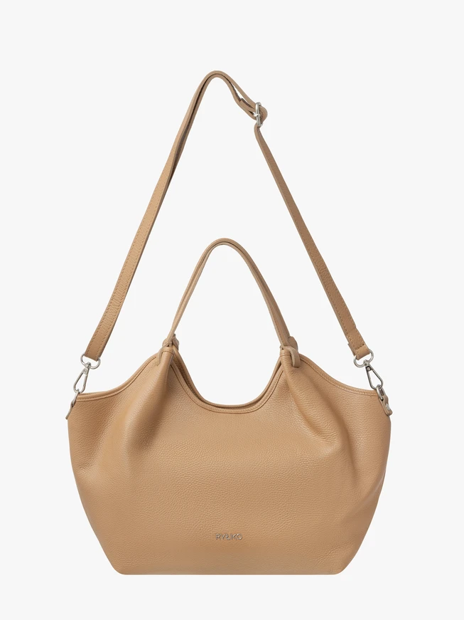 Beige geräumige Shopper-Tasche