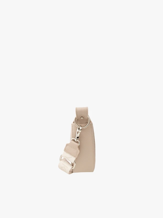 Beige bag with wide webbing strap