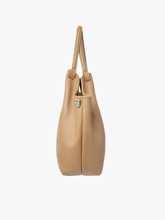 Beige geräumige Shopper-Tasche
