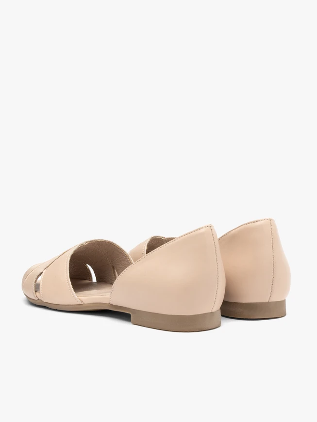 Beigefarbene Peep-Toe-Sandalen