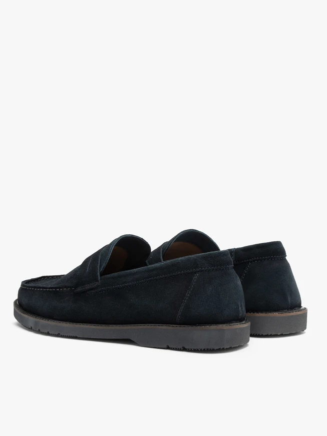 Navy men’s slip-on loafers