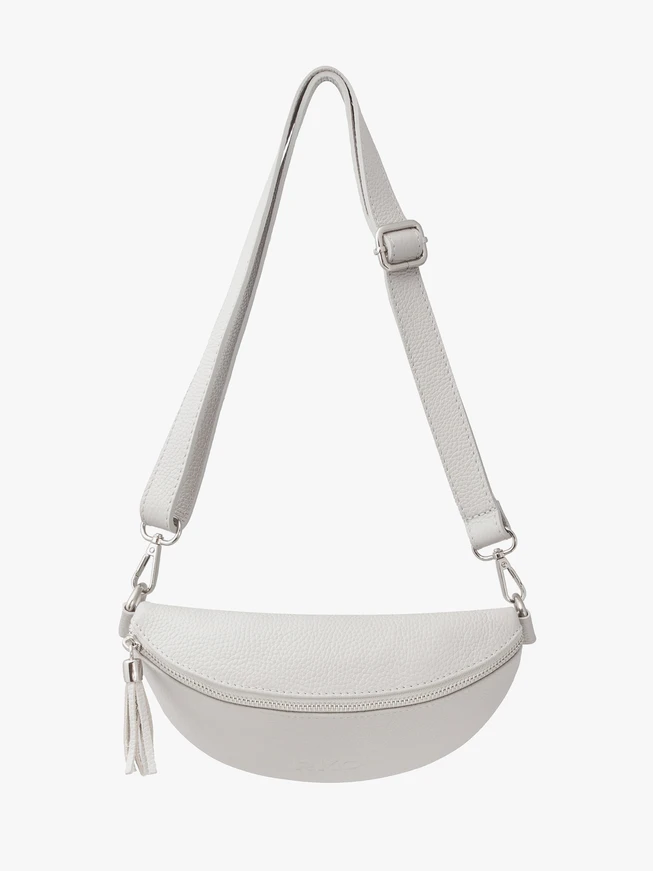 Hellgraue Nierentasche mit Quaste