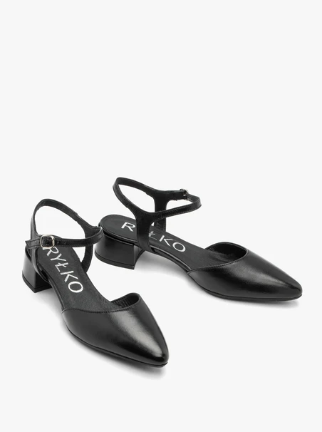 Black slingback pumps