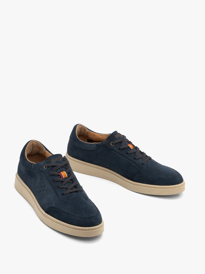 Marineblaue Herren-Sneaker aus Velours
