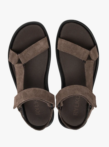 Grau-braune Herren-Klettverschluss-Sandalen