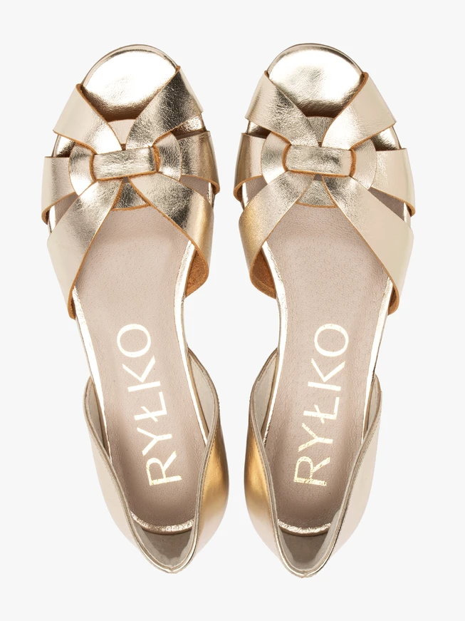 Flache Damen-Ballerinas aus Platin