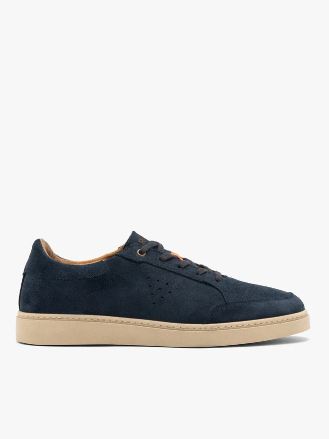 Marineblaue Herren-Sneaker aus Velours