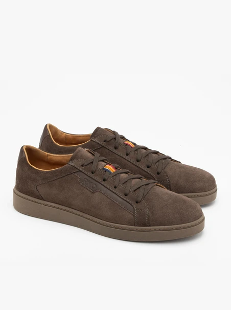 Braune Herren Halbschuhe aus Veloursleder