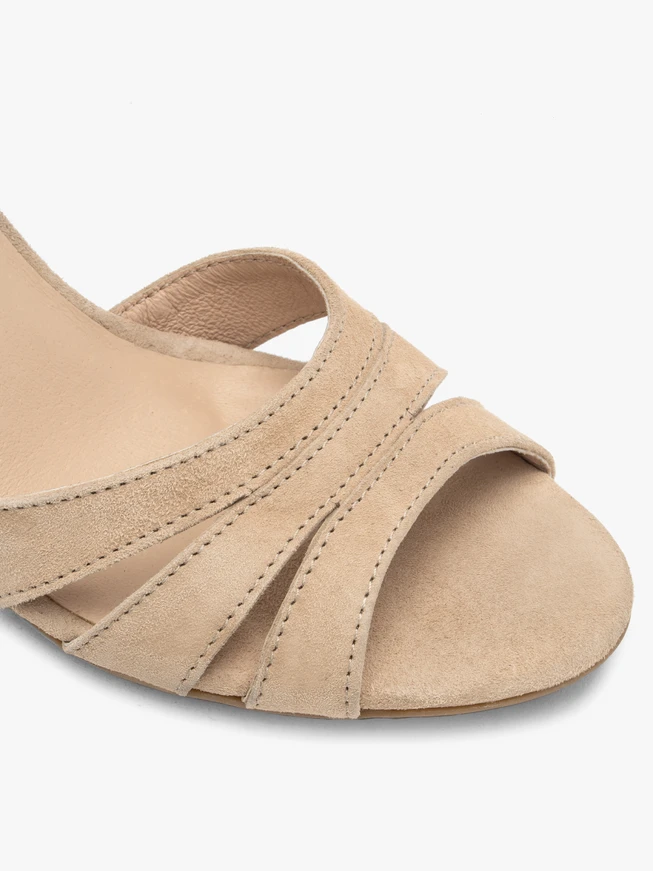 Damen-Sandalen mit Velours-Absatz