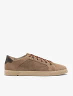 Hellbraune Herrenhalbschuhe mit Perforationen auf dem Schaft