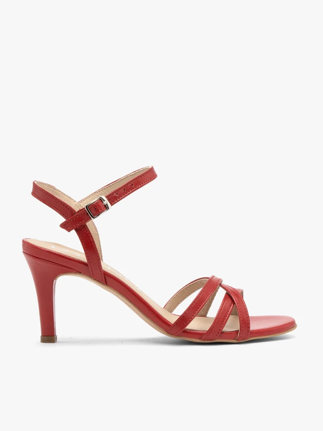 Red stiletto sandals