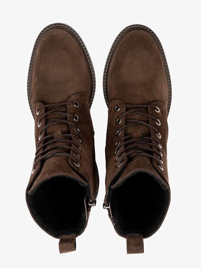 Brown women’s suede ankle boots