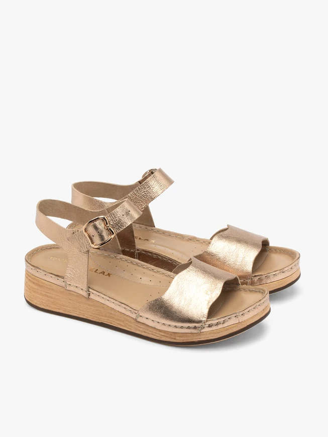 Platin Damen Plateausandalen