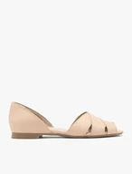 Beigefarbene Peep-Toe-Sandalen
