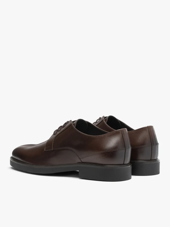 Dunkelbraune Herren Schnürhalbschuhe