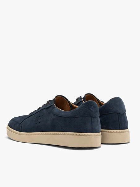 Granatowe welurowe sneakersy męskie
