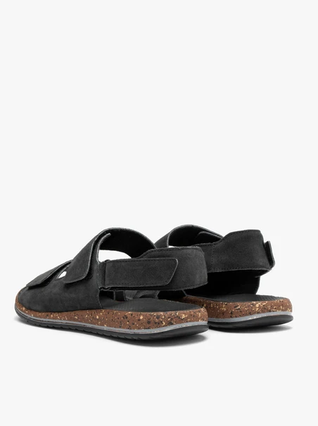Dunkelgraue Herren-Klettverschluss-Sandalen