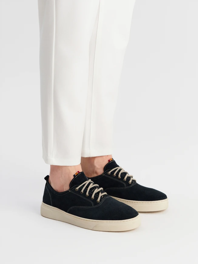 Navy lace-up men’s shoes