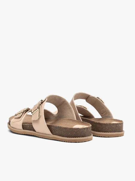 Flache Damen-Flip-Flops in Beige