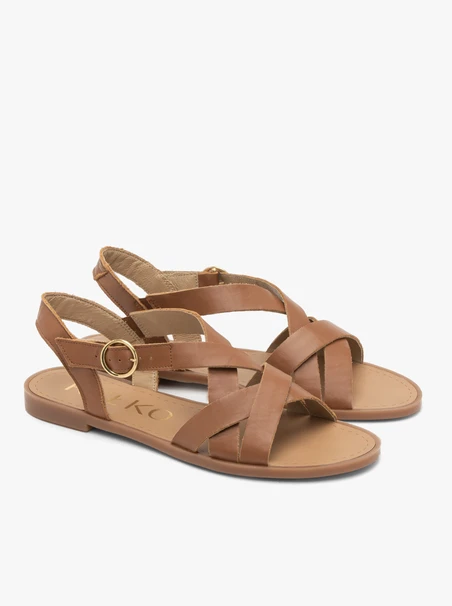 Hellbraune Damen-Sandalen