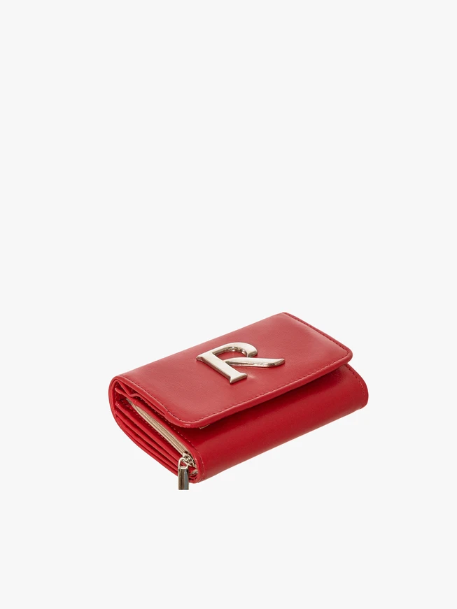 Red wallet with silver details