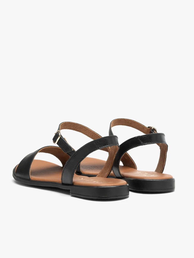 Black flat women’s sandals