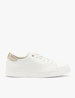 White sporty shoes with a platinum heel tab