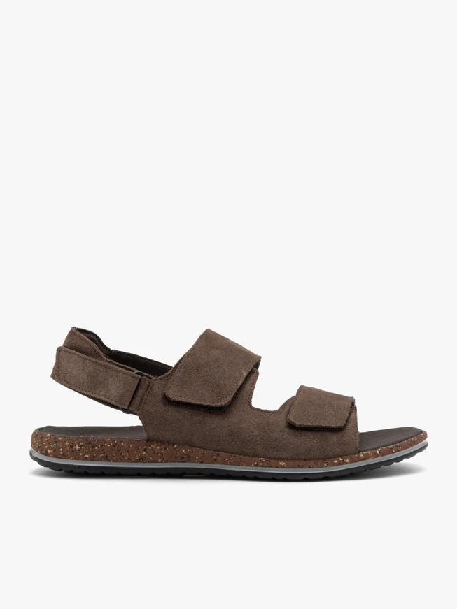 Grau-braune Herren-Klettverschluss-Sandalen