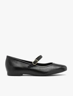 Schwarze Damenballerinas mit Riemen