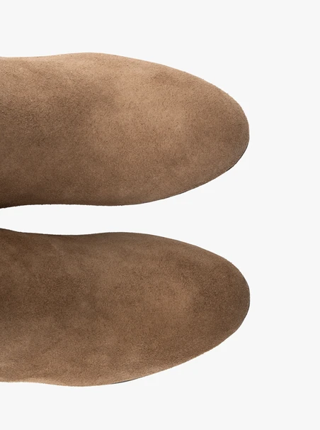 Niedrige Keilstiefel aus Velours für Frauen
