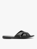 Schwarze flache Damen-Flip-Flops