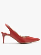 Red slingback stiletto pumps
