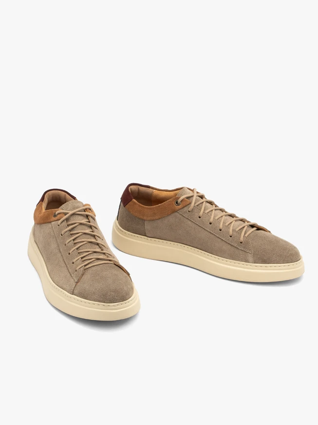 Graue Herren Halbschuhe aus Veloursleder